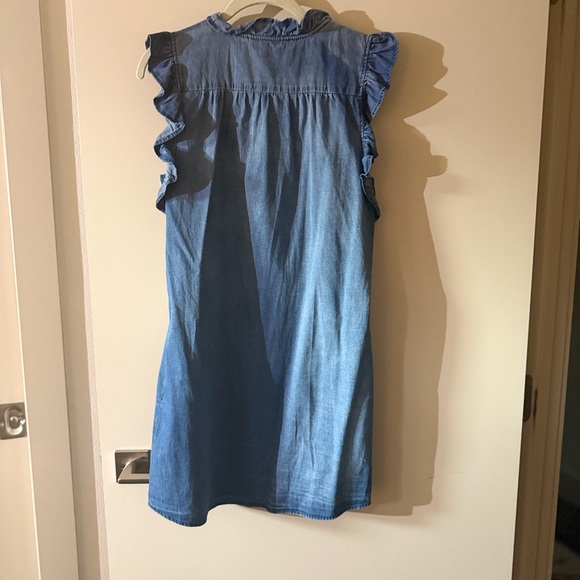 Blue Ruffled Denim dress - Picture 2 of 4